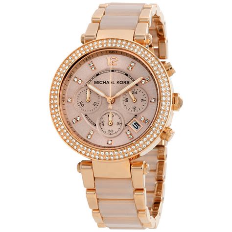 michael kors rose gold watch womens|michael kors women's parker watch.